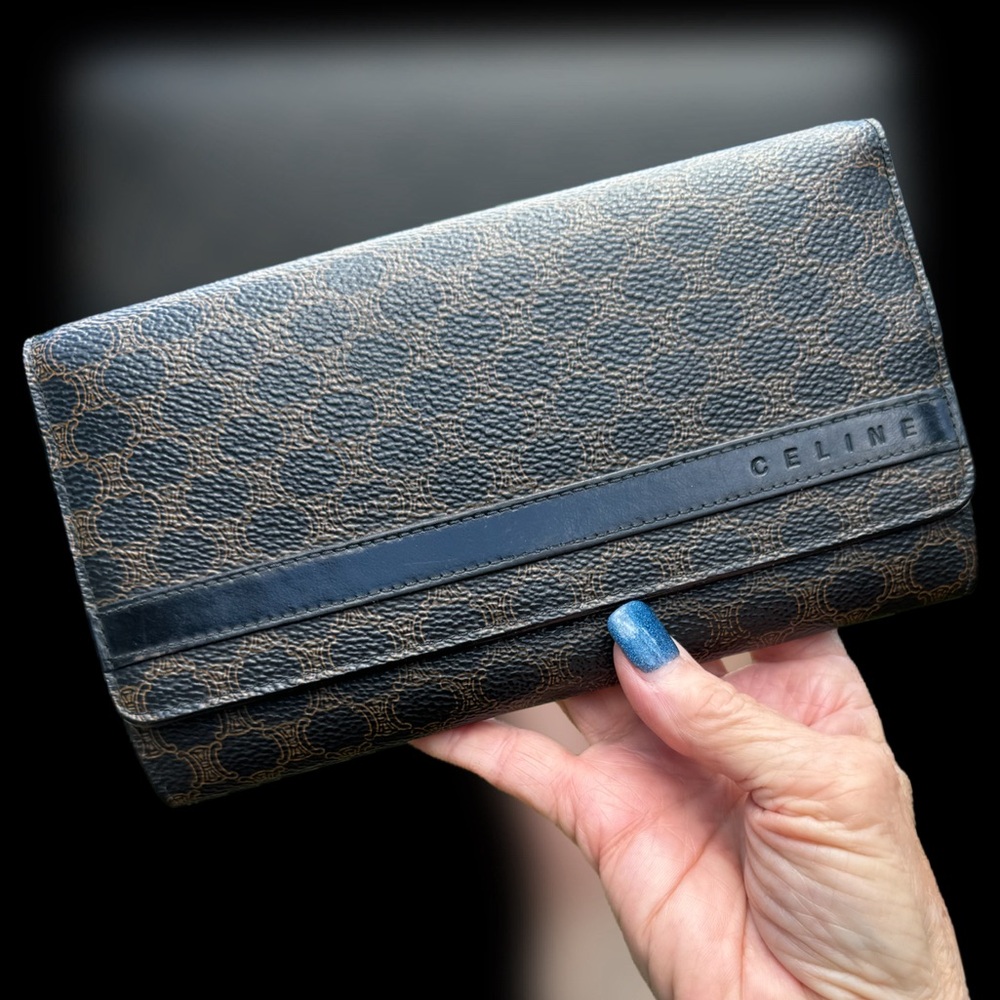 Celine long wallet macadam brown PVC x leather Authentic - Picture 5 of 13